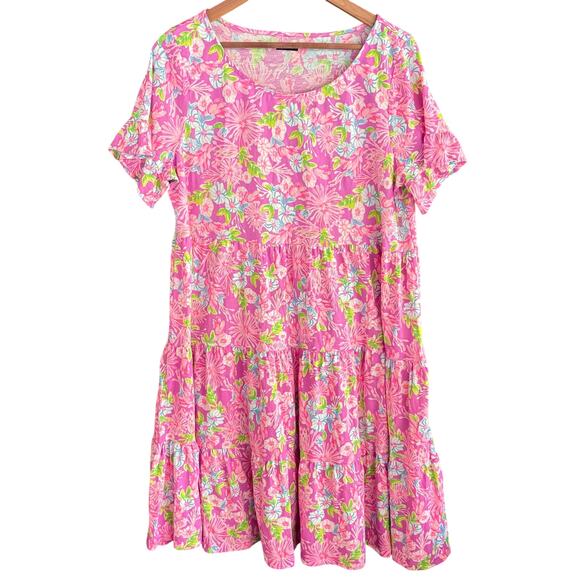 Lilly Pulitzer Jodee Swing Dress XXS NWOT Amythest Moms the Word Floral Tiered - Picture 5 of 10